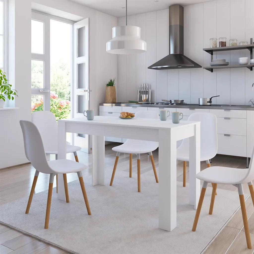 Tavolo da Pranzo Bianco 120x60x76 cm in Legno Multistrato 800432