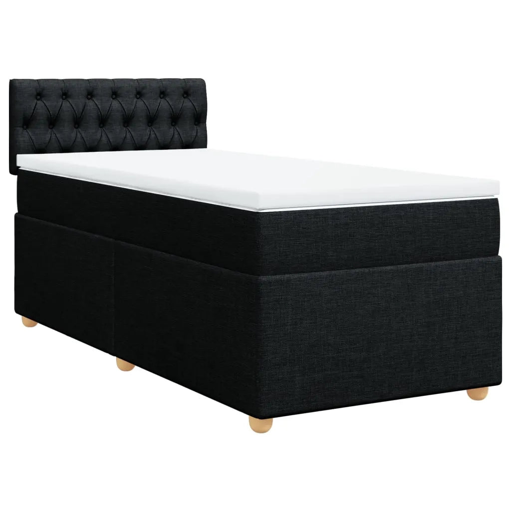 Letto a Molle con Materasso Nero Singolo in Tessuto 3286861