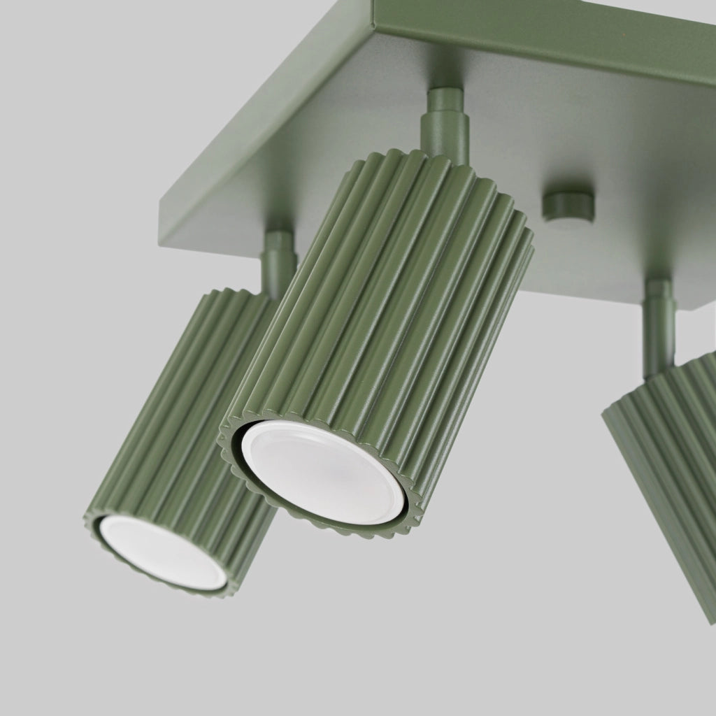 Lampada da soffitto KARBON 4 verde oliva