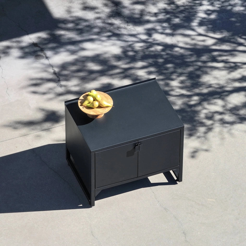 Cucina esterna in acciaio con 2 ante, 80cm, nero