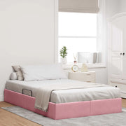 Letto ottomano con archiviazione Rosa 120 x 200 cm Velluto 3442873