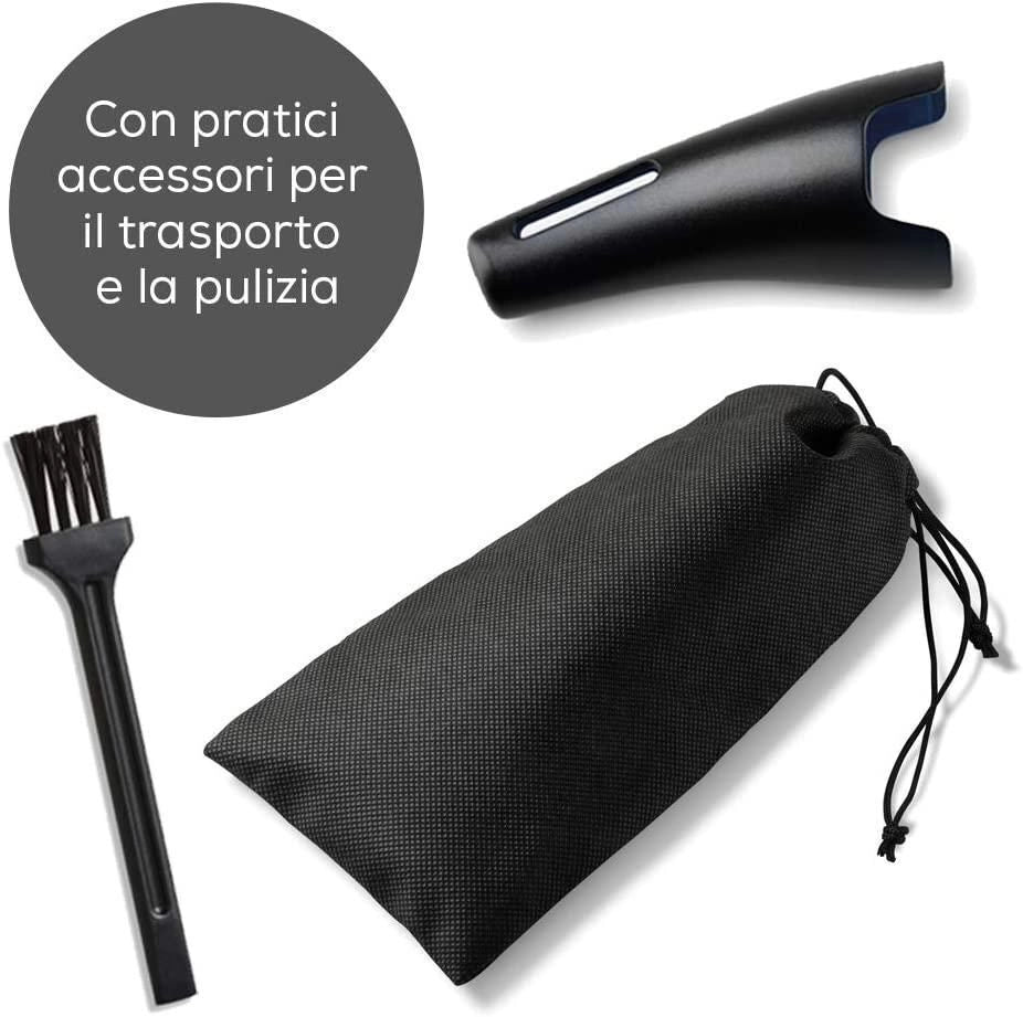 Beurer Rifinitore angolare di precisione HR2000 Barbers, modella e rifinisci sopracciglia, naso, peli delle orecchie, Design angolato, incl. attacco a pettine - 2 lunghezze di taglio (3 e 6 mm)