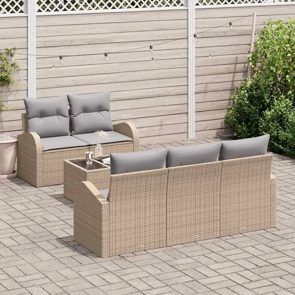 Set Divano da Giardino Beige 55 x 55 x 37 cm polyrattan 3345920