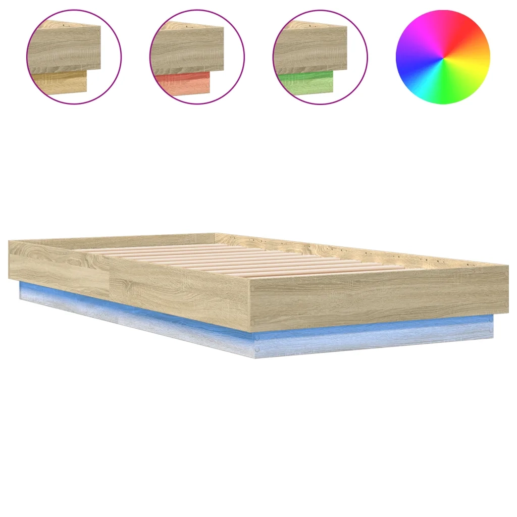 Giroletto con LED Rovere Sonoma 90x190 cm 839541