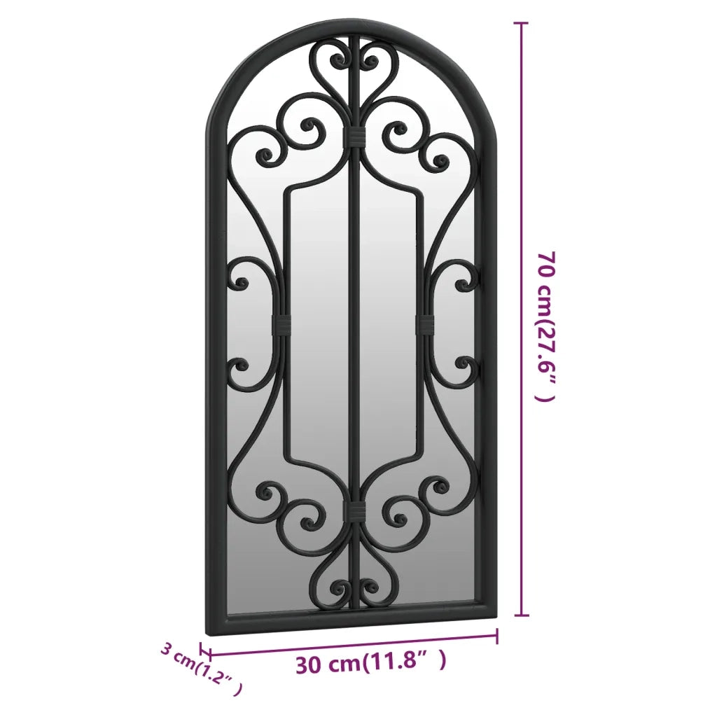 Specchio-Specchio DecorativoNero 70x30 cm Ferro per Uso Interno 647439