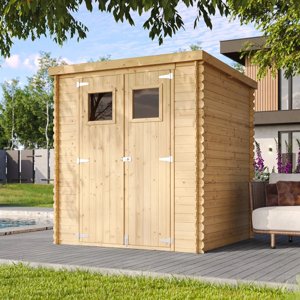 TIMBELA M309 Casetta da Giardino in Legno per Esterni - A200x204x204cm/3.53 m2
