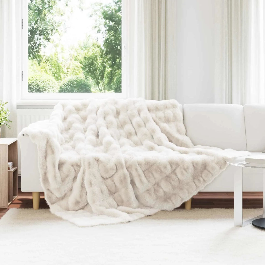 Coperta antiscivolo in sintetica di coniglio Olite 4 pcs Bianco 42021847