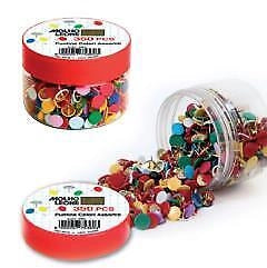 Molho Leone 75360 Puntine da Disegno 350 pezzi Acciaio Ottonato Antiruggine Testine PVC colore Assortiti