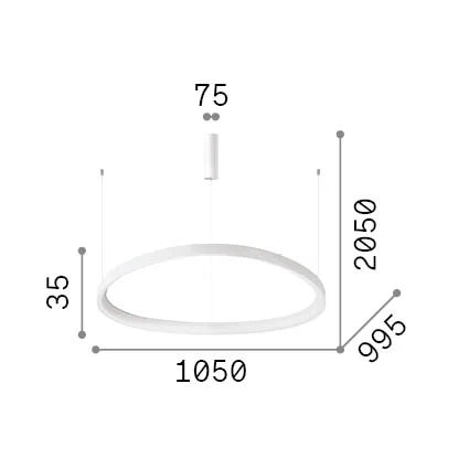Lampada A Sospensione Gemini 1 Luce Led Integrato Ottone