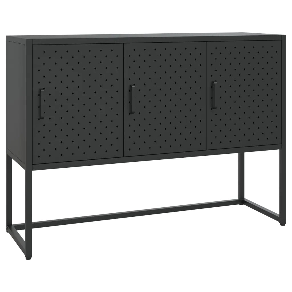 Credenza Nera 105x35x75 cm in Acciaio