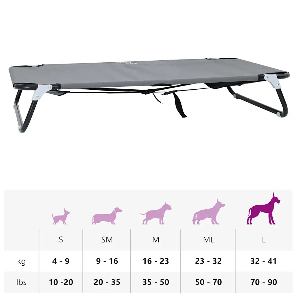 Letto per Cani Grigio chiaro 105 x 65 x 18 cm Acciaio 42008218