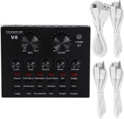 Carta di Sono Multifunzionale V8 con Uscita Live - Connessione USB - Mixer Portatile - Realizzato in ABS di Alta Qualità