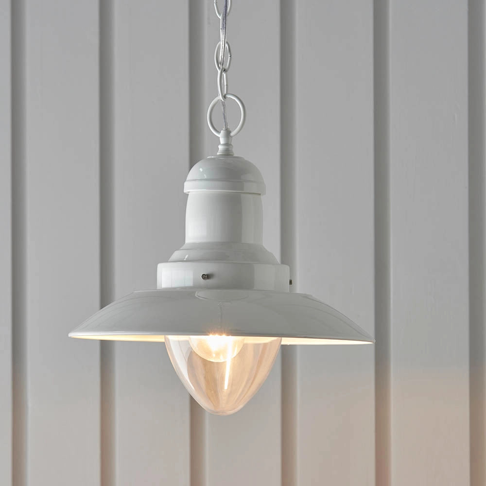 Lampada a sospensione marina crema E27 Endon Polperro