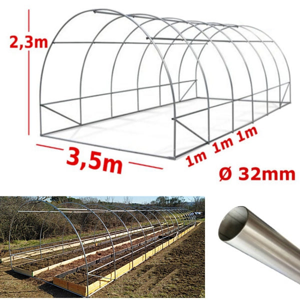 Struttura Serra Easy 3,5x4m tunnel ad archi