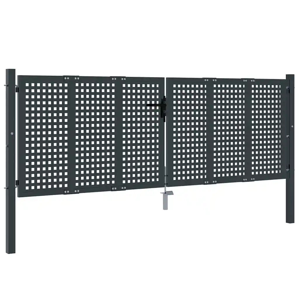 Cancello da Giardino Antracite 300x100 cm in Acciaio 154566