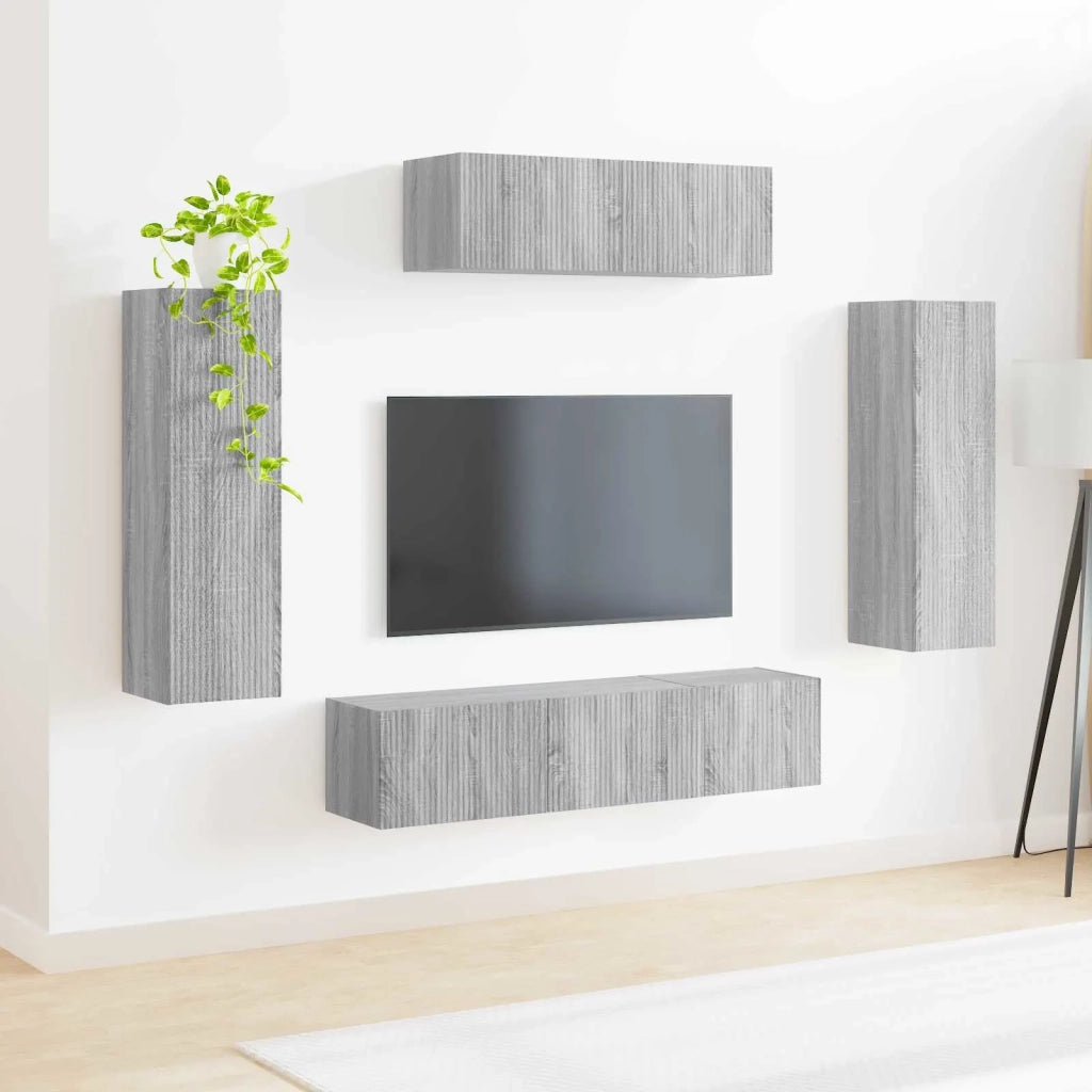Mobile TV 5 pcs Grigio Sonoma 3409174