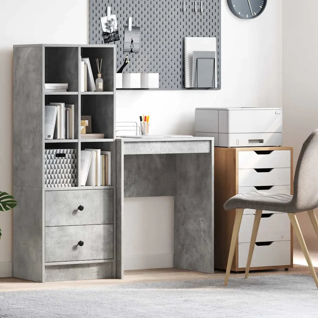 Scrivania | Tavolo da Ufficio Grigio cemento 60 x 40 x 76 cm