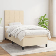 Giroletto a Molle con Materasso-Struttura Letto Crema 80x200 cm inTessuto 709268