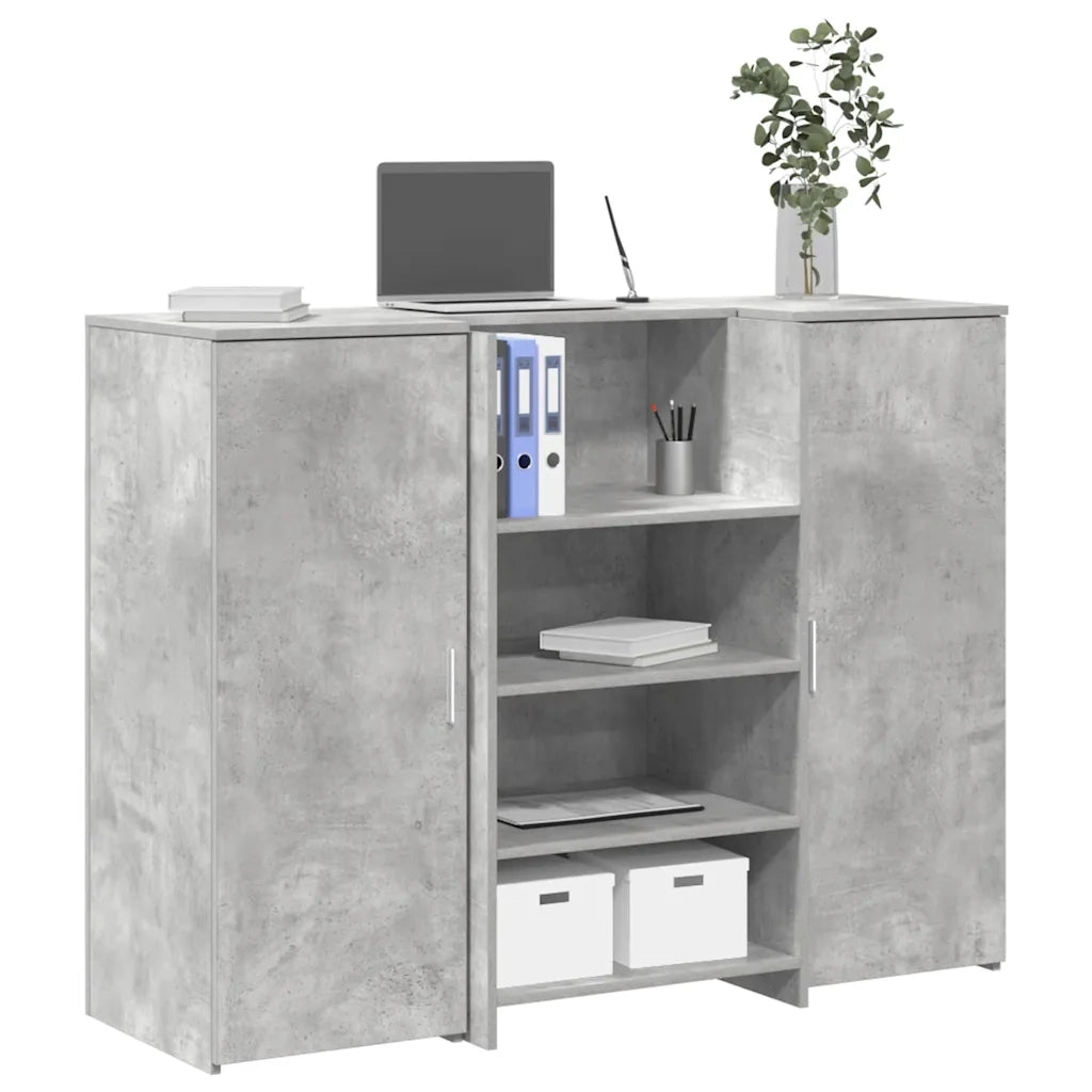 Banco Reception Grigio Cemento 135x50x103,5cm Legno Multistrato 3324190