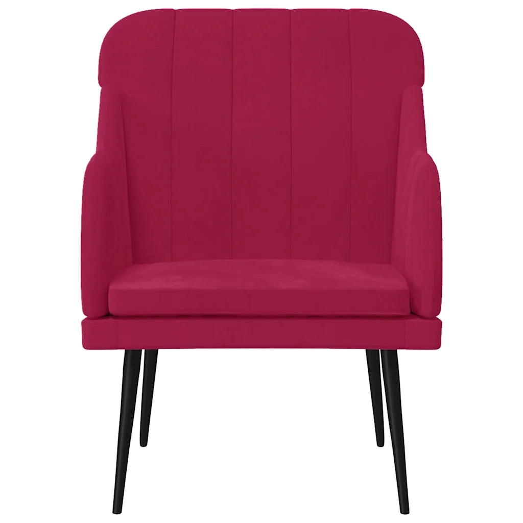 Poltrona Rosso Vino 63x76x80 cm Velluto 351458