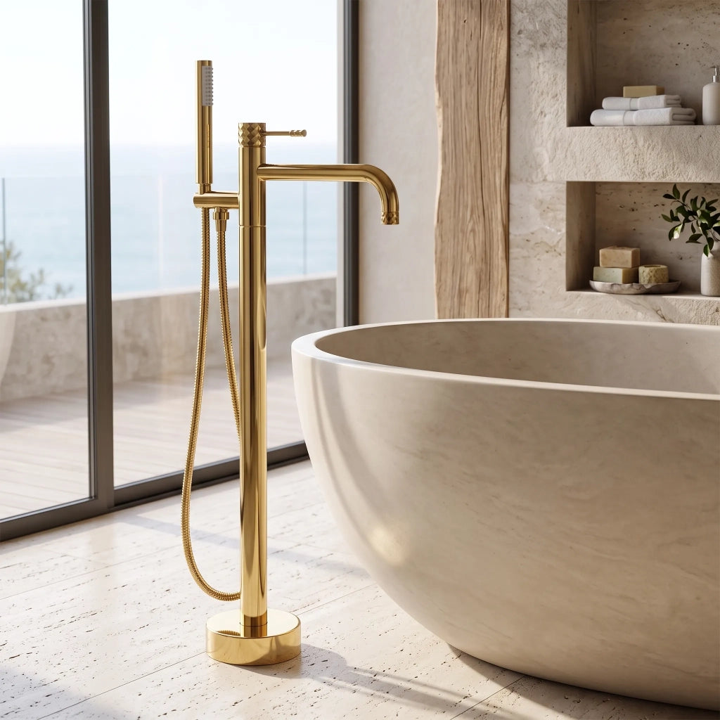 Rubinetto Indipendente Rea Lungo Diamond Gold