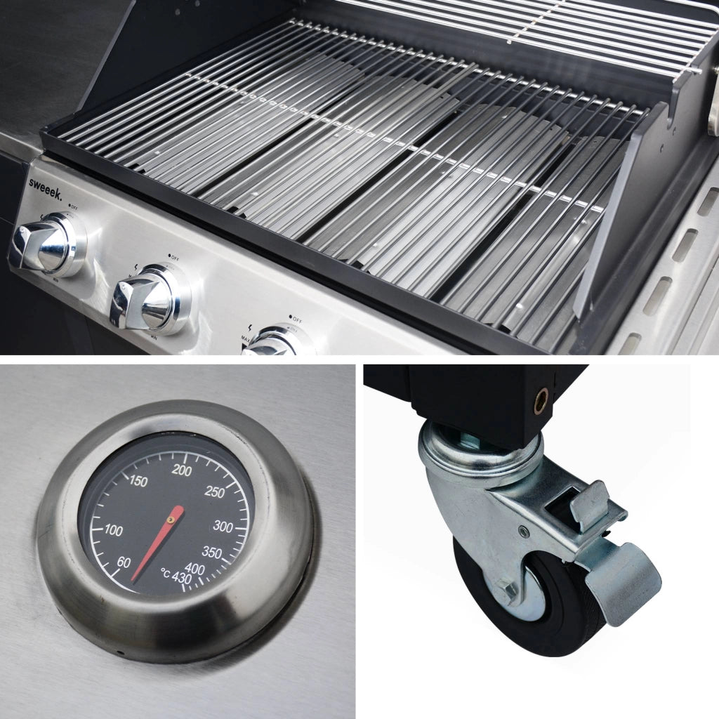 Barbecue a gas stile americano, nero