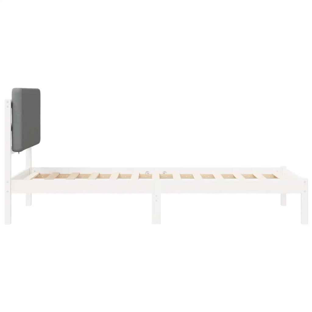 Letto con Testiera Rivestita Grigio chiaro 90 x 190 cm