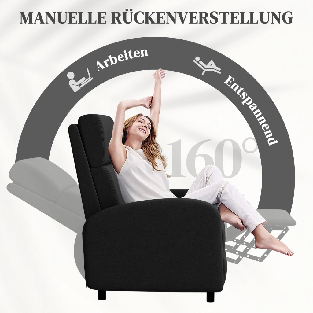 Poltrona relax reclinabile ¨C Minimal ¨C nera