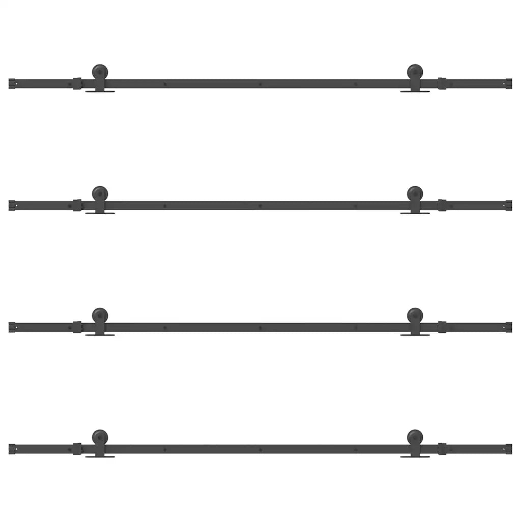 Kit di Binari per Porte Scorrevoli 427 cm Acciaio Nero CFW9521703