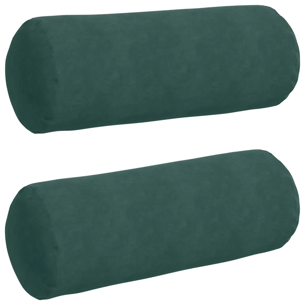 Cuscini a rullo 2 pcs Verde Scuro Ø 25 x 70 cm Tessuto in Cords 42014330