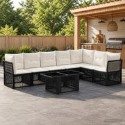 Set Divano da Giardino 8 pz Nero polyrattan 3436474