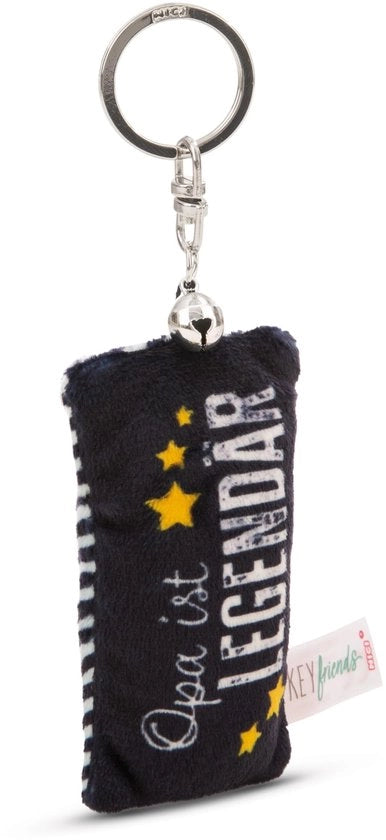 Sostegno per chiavi mini cuscino morbido Opa è leggendario 8cm con campanello