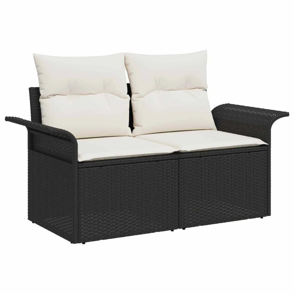 Set di divani 5 pz Nero e Bianco Crema 3447732