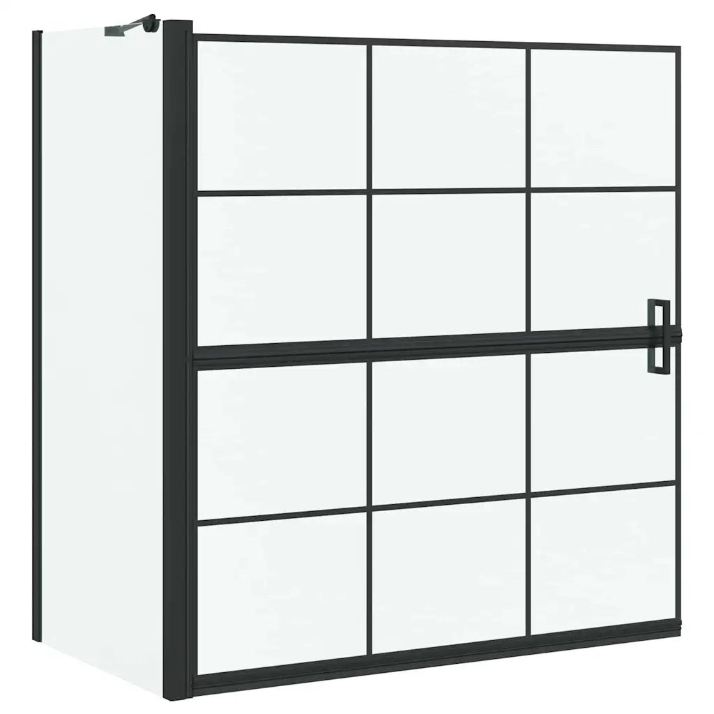 Schermo per Bagno e Doccia Nero e trasparente 116 x 68 x 128 cm 42018555