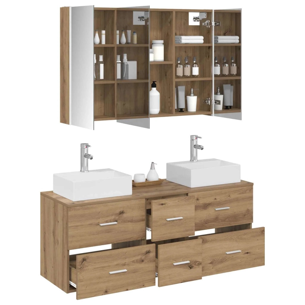 Set di mobili per il bagno 4 pcs Rovere Artigianale 3406830
