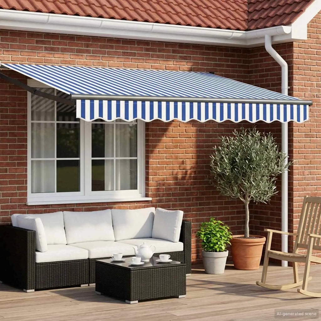 Tettuccio Elettrico Retrattile Blu, Bianco, Antracite 3 x 2,5 m 3420101