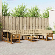 Set di divani da esterno con cuscino 11 pcs Naturale e Beige 3369120