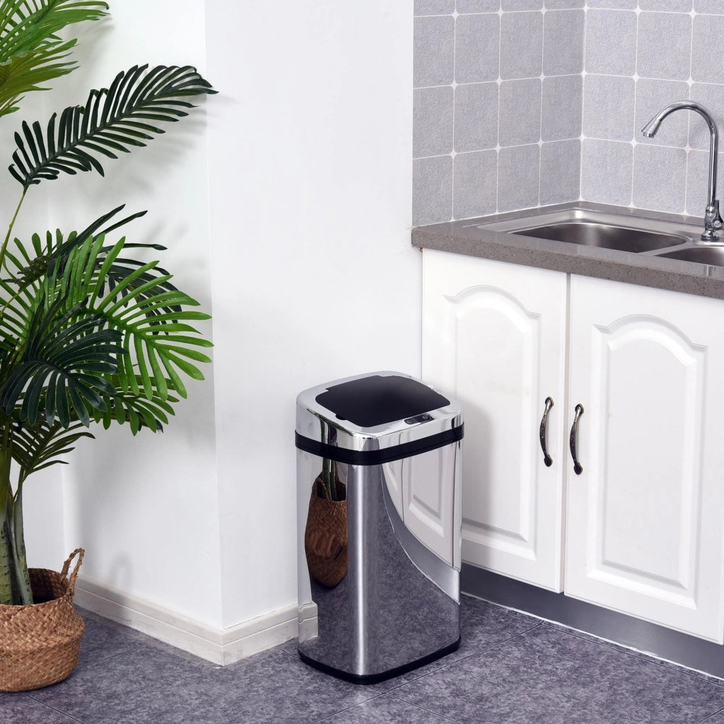 Cestino 30L Automatico ¨C Minimal ¨C Acciaio Inossidabile Argento