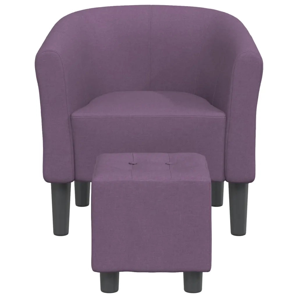 Poltrona Cabriolet con Poggiapiedi Viola in Tessuto 356440