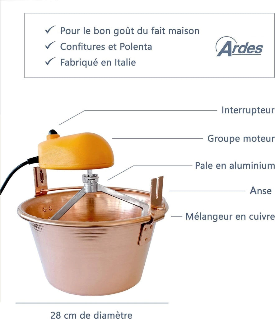 Ardes 2480 Sbattitore con base 10 W Rame, Giallo
