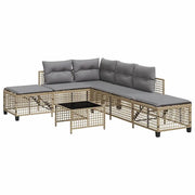 Set Divano ad Angolo 3 pz | Set Salotto da Giardino con Cuscini Beige Misto Polyrattan