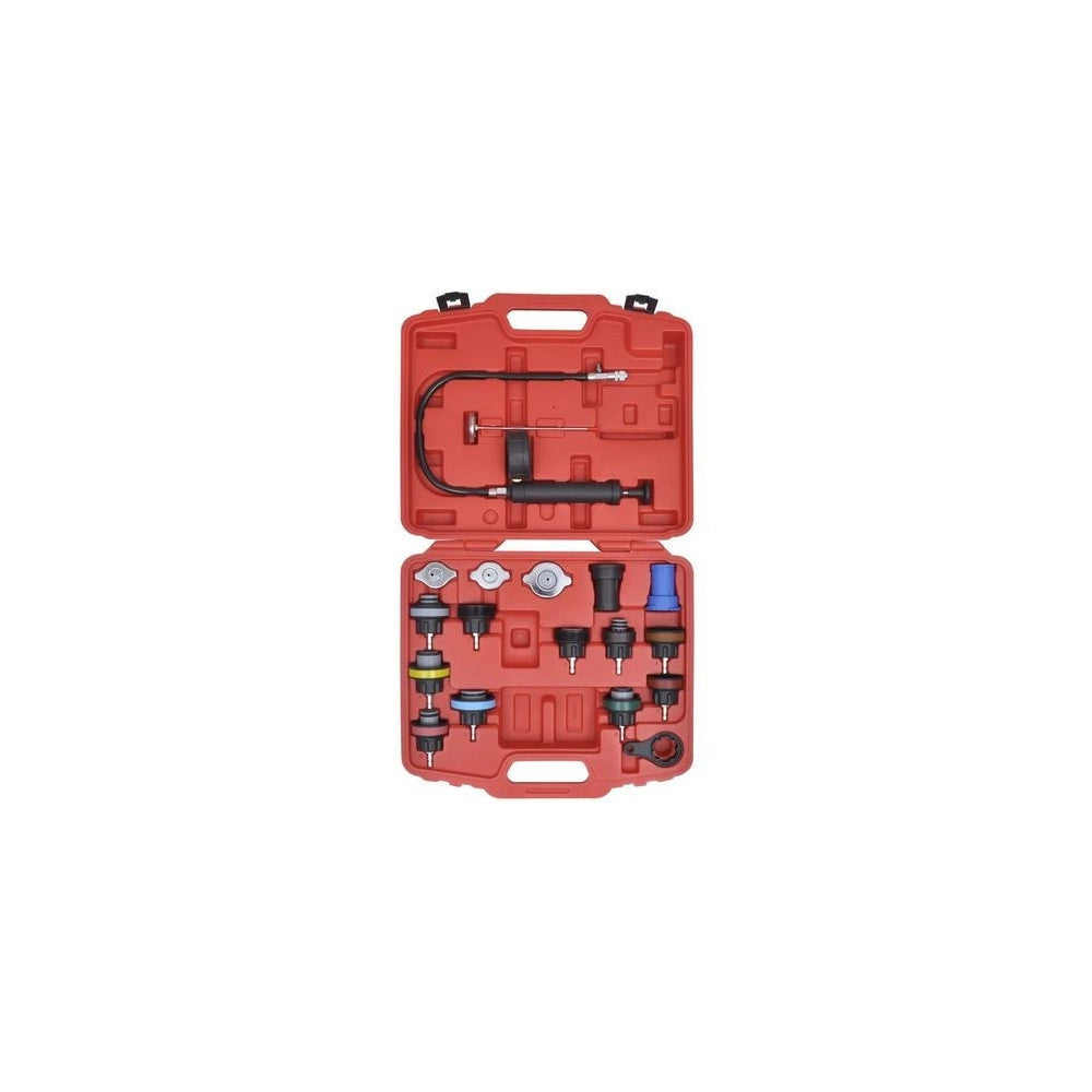 Trade Shop - Kit Tester Di Pressione Prova Radiatore Test Professionale Universale 18 Pezzi -