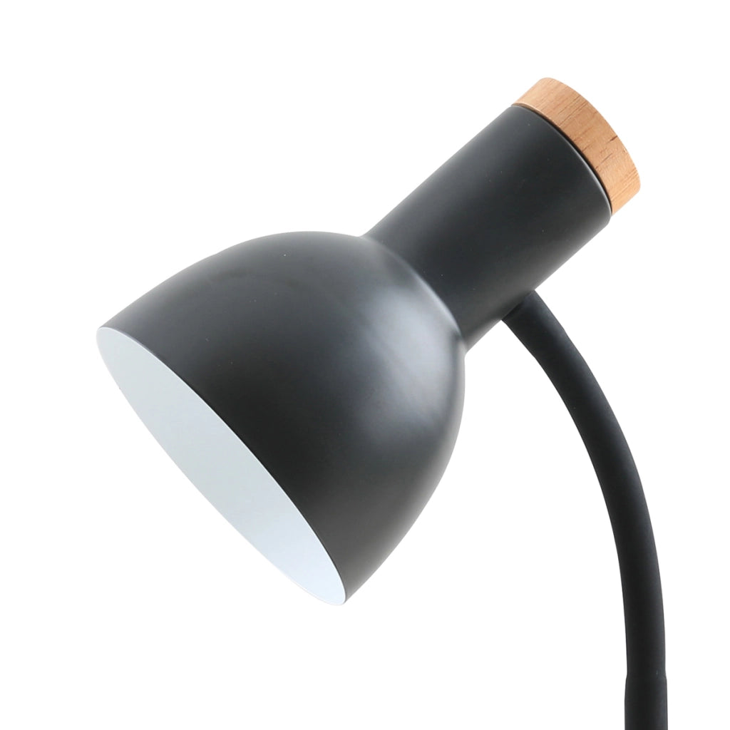 Lampada da scrivania nera/legno SENZA Italux E27 5W