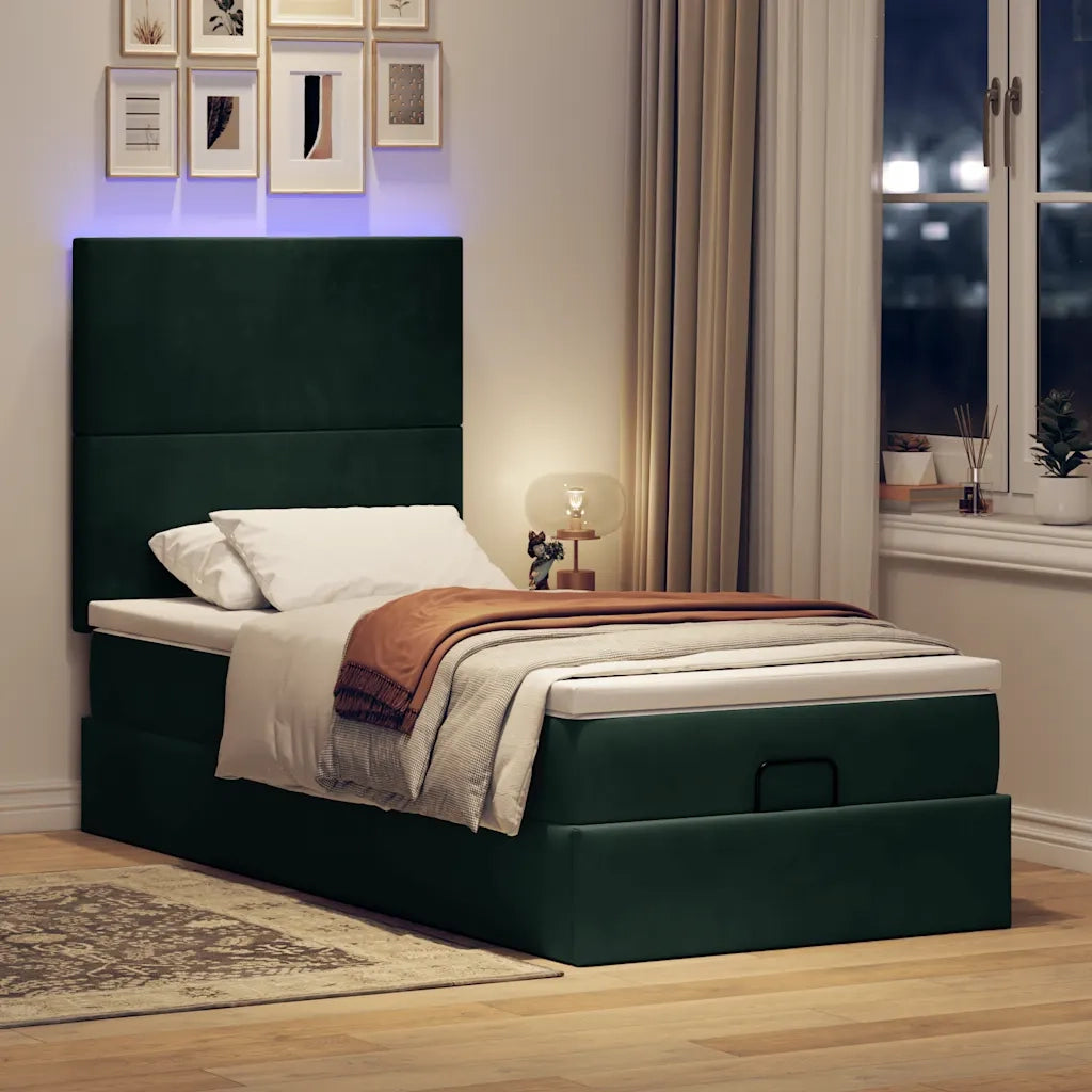 Struttura Letto Pouf con Materassi 100x200 cm Velluto 3314231