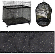 Vogelkooi, copertura, protezione, stoviglie, impermeabile, copertura adattabile, rete nylon, idonea per gabbie con diametro di 140-220 cm, nero, forma stellare (L)
