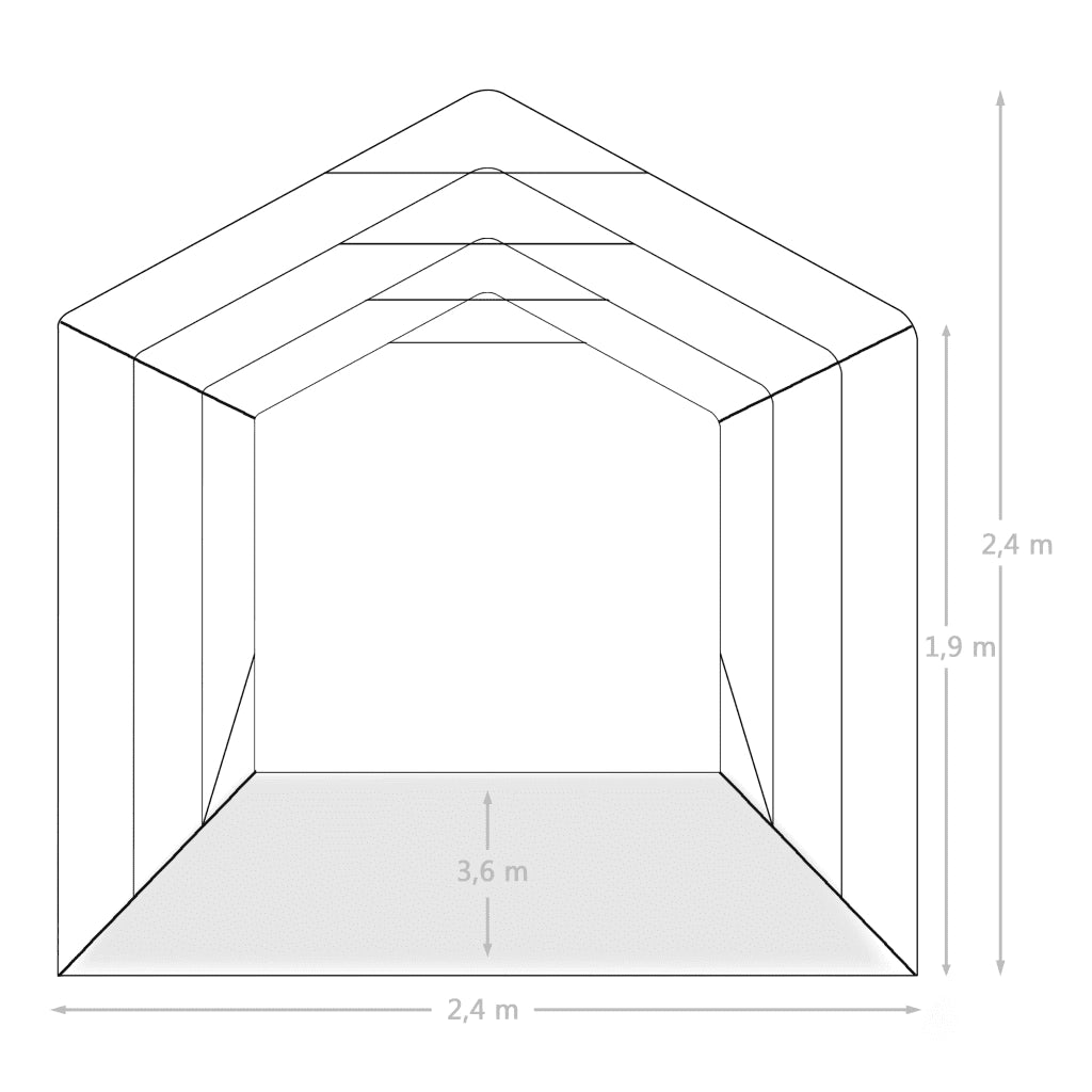 Tenda Garage in PVC 2,4x3,6 m Verde 3056432