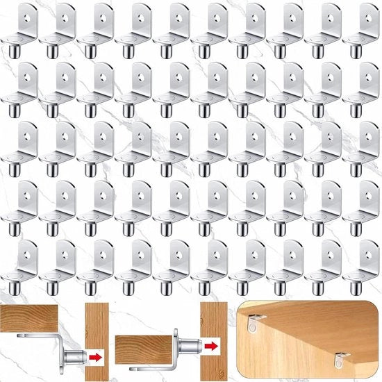 Support per plancia 50 pezzi - Supporti per pannelli L per pannelli per mobili supporti per libreria supporti per scaffalature
