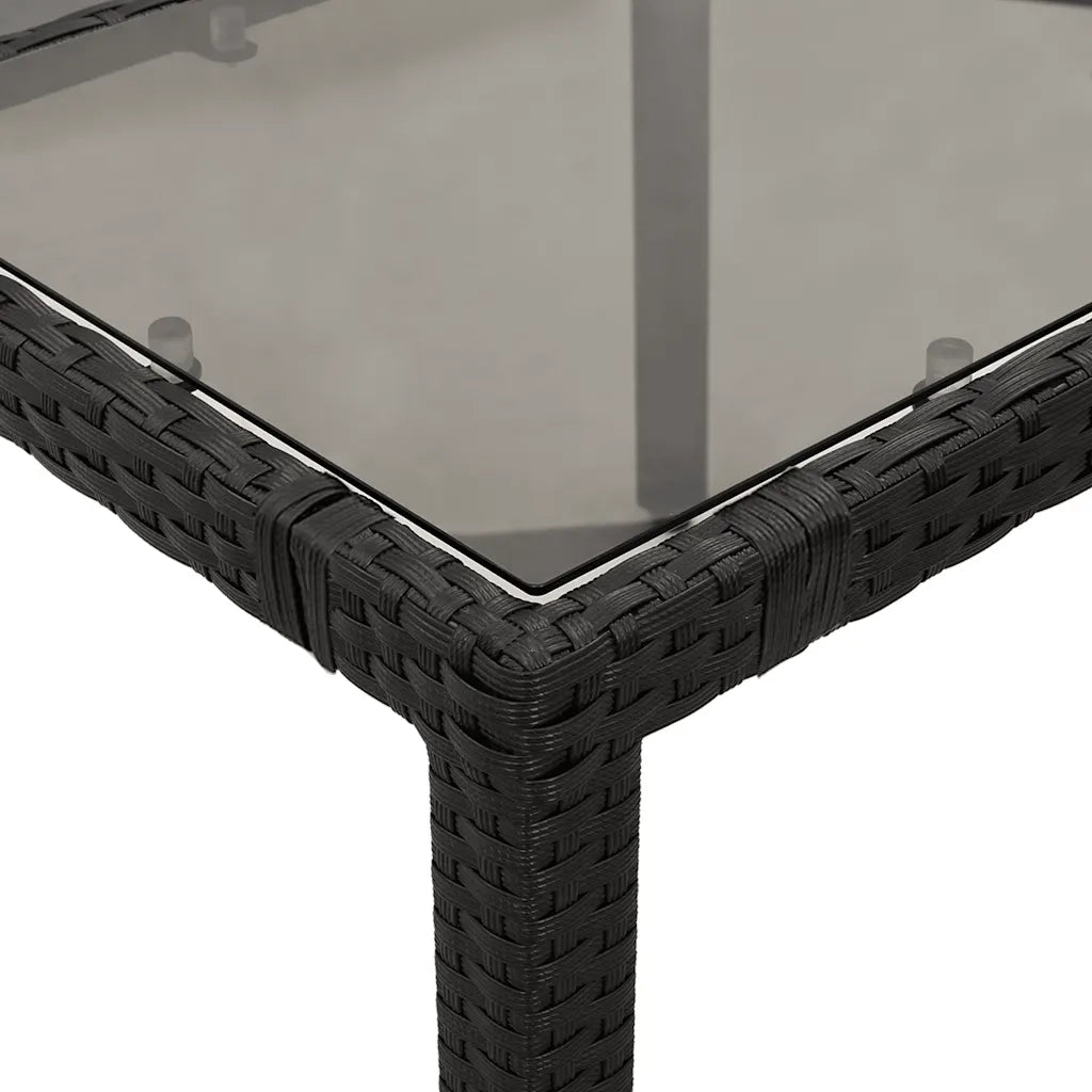 Set Bistrò da Giardino 5 pz con Cuscini in Polyrattan Nero 3276989