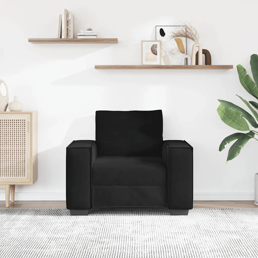 Divano Sedia Nero 100x78x84 cm Velluto 4105005
