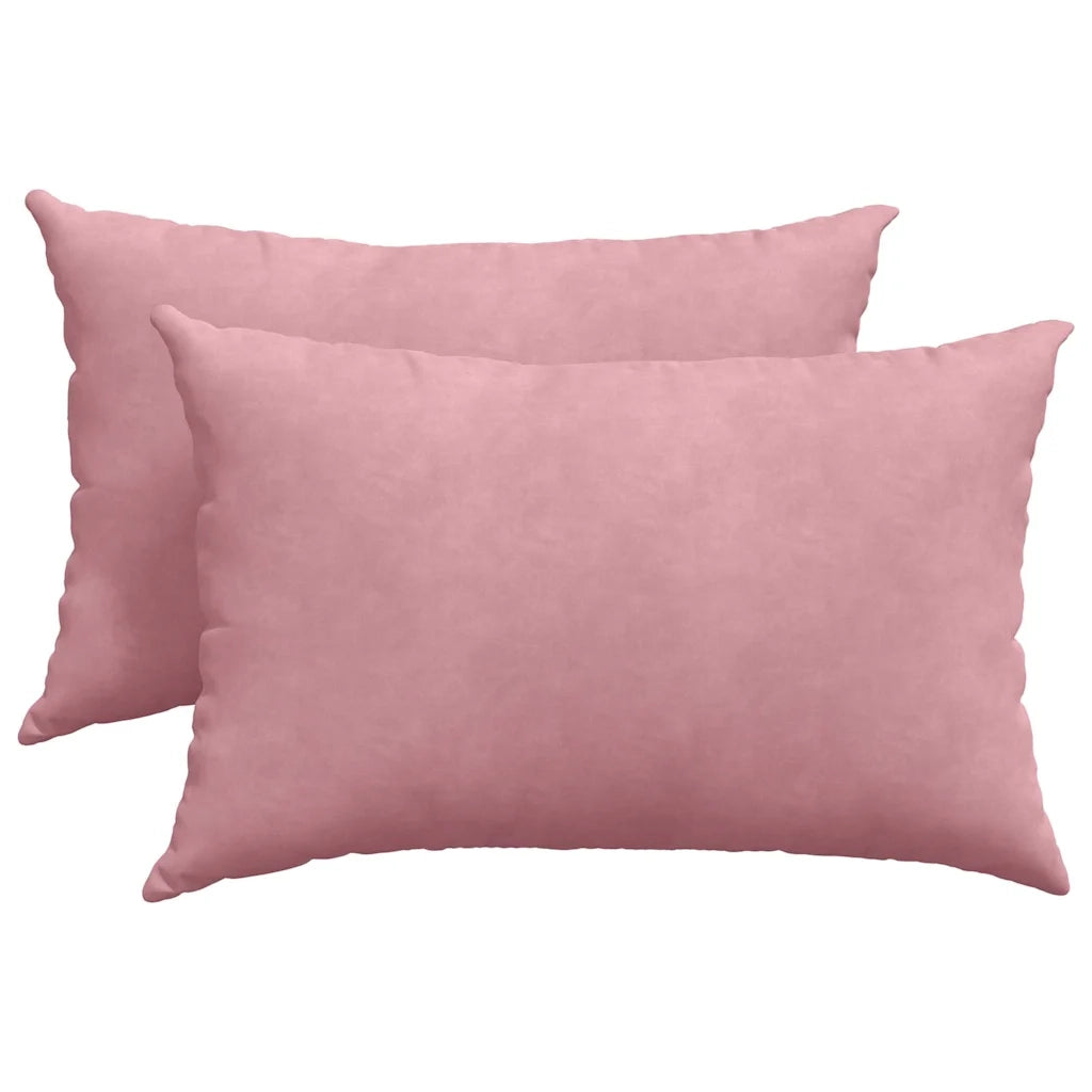Cuscini da Divano 2 pz | Cuscini per sedie Rosa 60 x 40 cm Tessuto in Cords